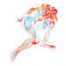 Painting Dom couché by Brunel Sébastien | Painting Figurative Nude Watercolor