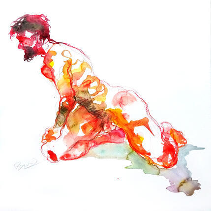 Painting Simon à genoux by Brunel Sébastien | Painting