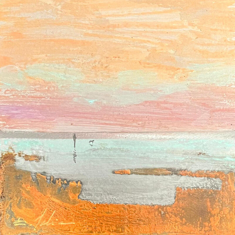 Peinture Promenade  par Mahieu Bertrand | Tableau Figuratif Paysages Métal
