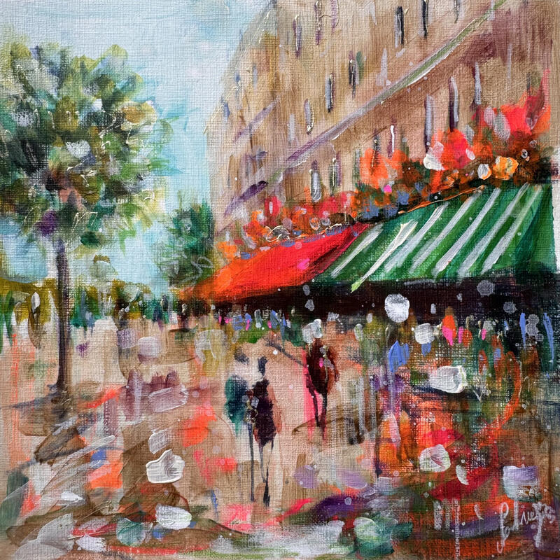 Peinture Mon petit Paris par Solveiga | Tableau Acrylique