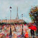 Peinture Paris romantique par Solveiga | Tableau Acrylique