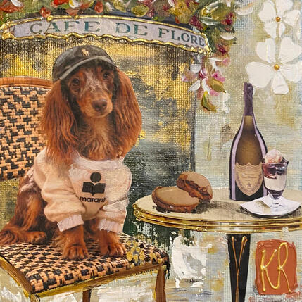 Painting Maud et Isabel by Romanelli Karine | Painting Figurative Acrylic, Gluing Animals, Life style