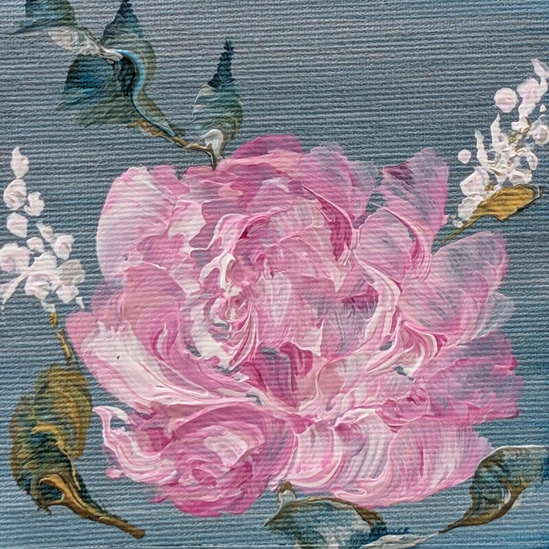 Painting Pivoine rosée by Amblard Florence | Painting Landscapes Nature Acrylic