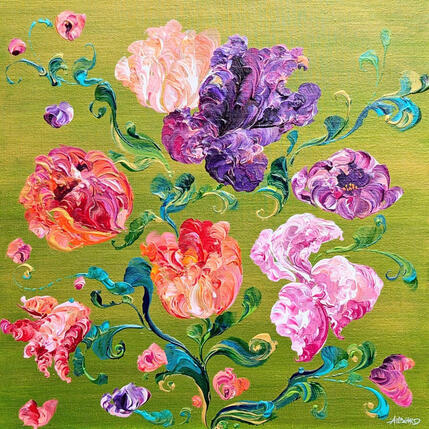 Painting Envolée de tulipes by Amblard Florence | Painting