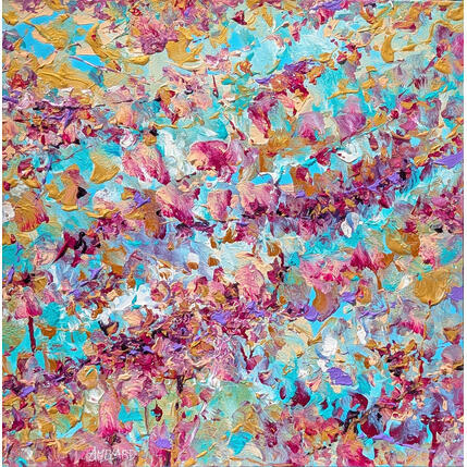 Peinture Pétales roses par Amblard Florence | Tableau Impressionnisme Acrylique Nature, Paysages