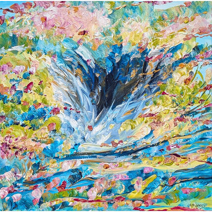 Peinture Douceur florale par Amblard Florence | Tableau Impressionnisme Acrylique Nature, Paysages