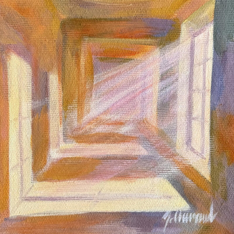 Peinture LIGHT RAYS par Clavaud Morgane | Tableau Figuratif Scènes de vie Architecture Acrylique