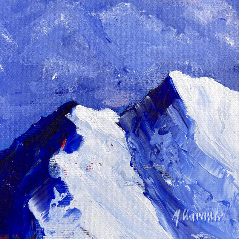 Peinture BLUE MOUNTAINS par Clavaud Morgane | Tableau Figuratif Paysages Nature Acrylique