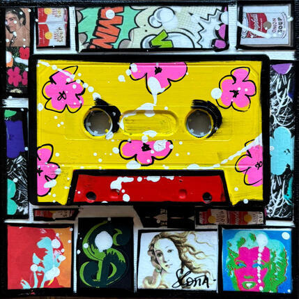 Painting POP K7 (jaune) by Costa Sophie | Painting
