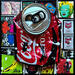 Gemälde POP COKE von Costa Sophie | Gemälde Pop-Art Pop-Ikonen Acryl Collage Upcycling