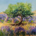 Painting L'olivier dans les lavandes by Sannier Daniel | Painting Impressionism Landscapes Oil