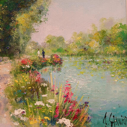 Painting Les bords de Somme, Eaucourt by Sannier Daniel | Painting Impressionism Oil Landscapes