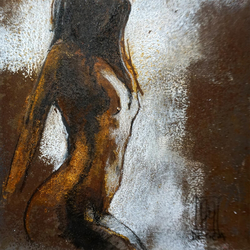 Peinture Comme une empreinte par De Géa Olivier | Tableau Figuratif Nu Métal