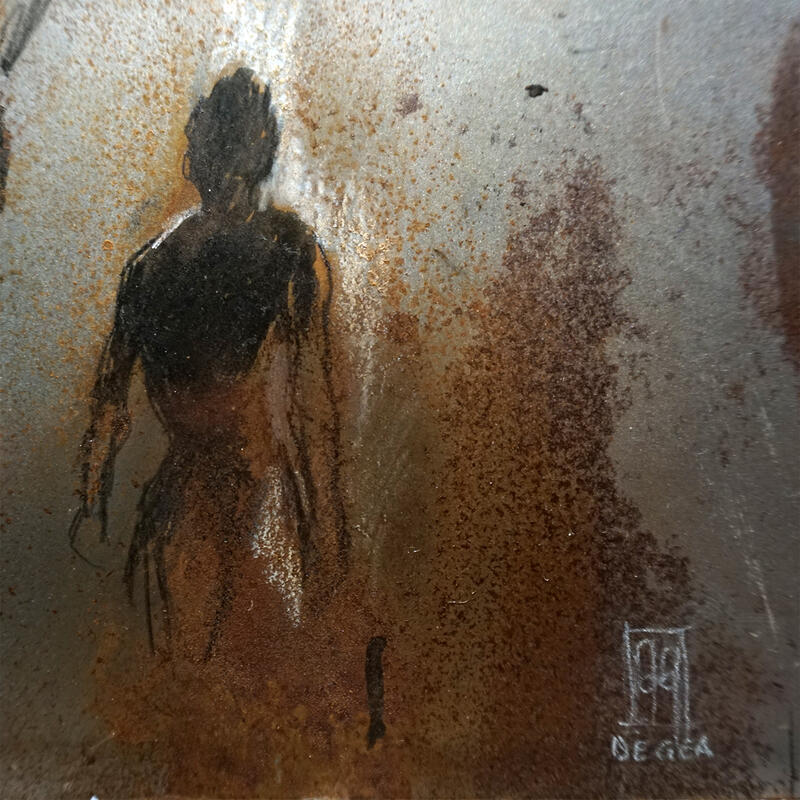 Peinture Souvenir par De Géa Olivier | Tableau Figuratif Nu Métal Acrylique
