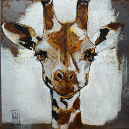 Painting Dans la savane by De Géa Olivier  | Painting Figurative Acrylic, Metal Animals, Pop icons