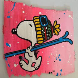 Painting F2 Snoopy skie by Marie G.  | Painting