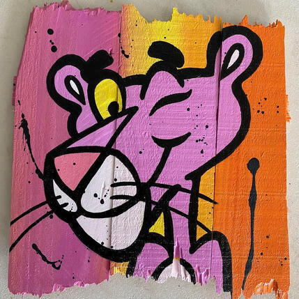 Painting F3 Panthère rose by Marie G.  | Painting