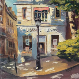 Painting Un matin à la librairie by Piffard Cédric | Painting