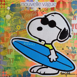 Painting NOUVELLE VAGUE by Euger Philippe | Painting Pop-art Acrylic, Cardboard, Gluing Pop icons