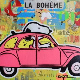 Painting LA BOHEME by Euger Philippe | Painting Pop-art Acrylic, Gluing Pop icons