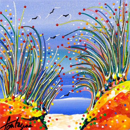 Painting Entre les herbes by Fonteyne David | Painting Figurative Acrylic