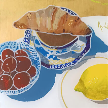 Gemälde Il se souvenait des amaretti von Auriol Philippe | Gemälde Figurativ Acryl, Plexiglas, Posca Stillleben