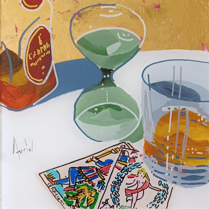 Gemälde Le destin de l'apéritif von Auriol Philippe | Gemälde Figurativ Acryl, Plexiglas, Posca Stillleben