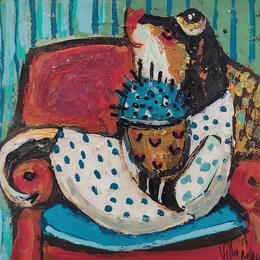 Painting Tarde de domingo by Villanueva Puigdelliura Natalia | Painting Figurative