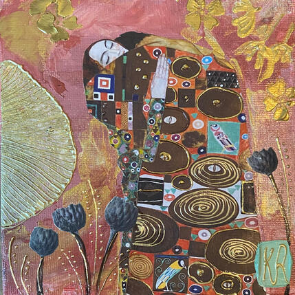 Painting Enlace moi by Romanelli Karine | Painting Figurative Acrylic, Gluing Life style
