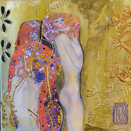 Painting Fusion by Romanelli Karine | Painting Figurative Acrylic, Gluing Life style, Nude
