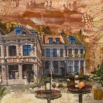 Painting Petite place by Romanelli Karine | Painting Figurative Acrylic, Gluing Pop icons