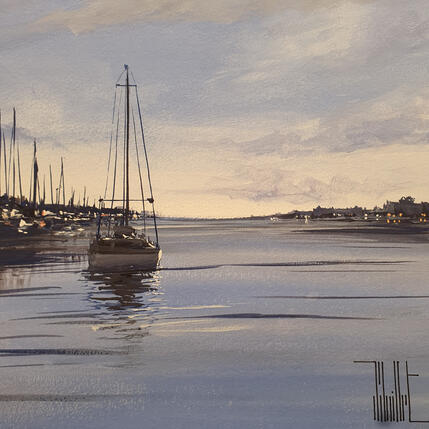 Peinture Port de plaisance par Guillet Jerome | Tableau Figuratif Huile