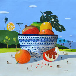 Painting Coupe de fruits by Lionnet Pascal | Painting