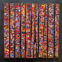 Peinture Bc13 touche rouge or bleu par Langeron Luc | Tableau
