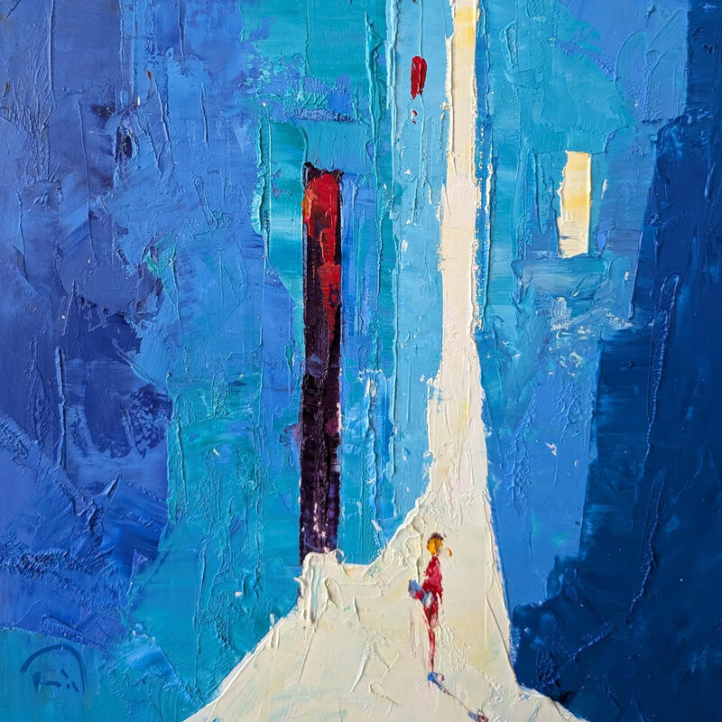 Painting Blaumarí by Tomàs | Painting Abstract Society Urban Oil