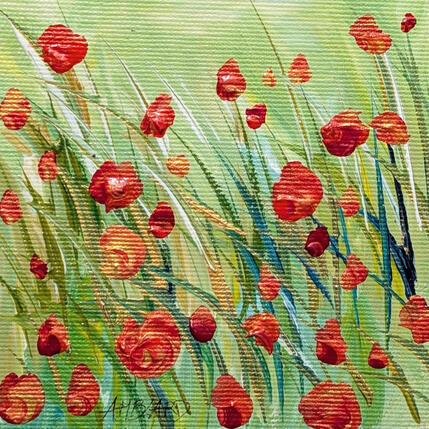 Peinture Coquelicots  par Amblard Florence | Tableau
