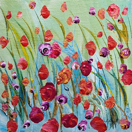 Peinture Petites fleurs dansantes par Amblard Florence | Tableau