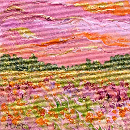 Peinture Champ lumineux  par Amblard Florence | Tableau