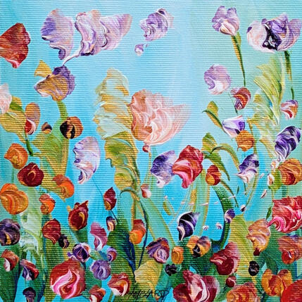 Peinture Plumes et pétales  par Amblard Florence | Tableau