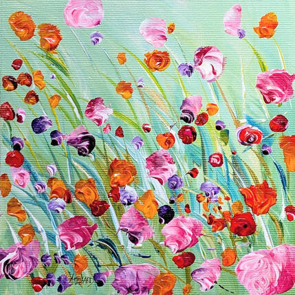 Peinture Envolée de fleurs  par Amblard Florence | Tableau
