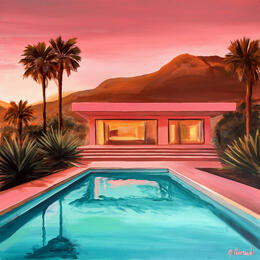 Painting HOUSE OF LIGHT by Clavaud Morgane | Painting Figurative Acrylic Architecture, Landscapes
