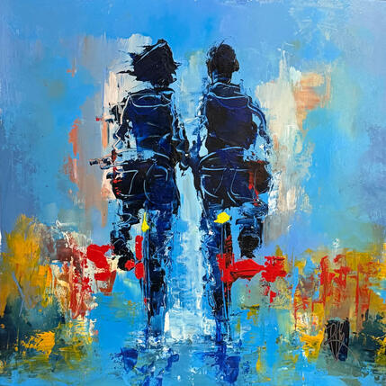 Painting Jour de Nous by Raffin Christian | Painting Figurative Oil Life style