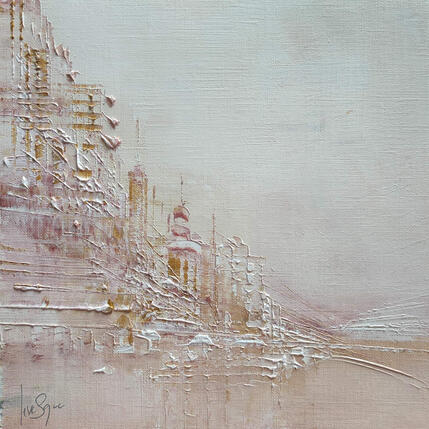Peinture La ville calme par Levesque Emmanuelle | Tableau Huile