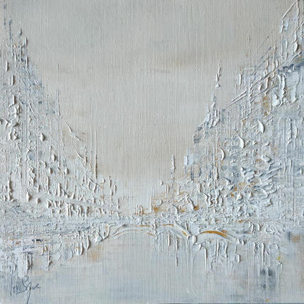 Peinture Beige et Blanc par Levesque Emmanuelle | Tableau Huile