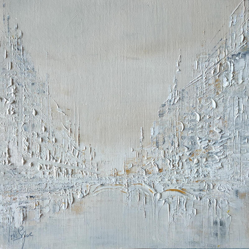 Peinture Beige et Blanc par Levesque Emmanuelle | Tableau Huile