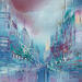Peinture Canal bleu par Levesque Emmanuelle | Tableau Huile