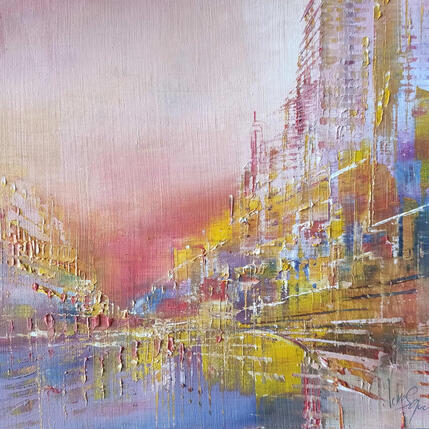 Peinture Ciel couchant par Levesque Emmanuelle | Tableau  Huile