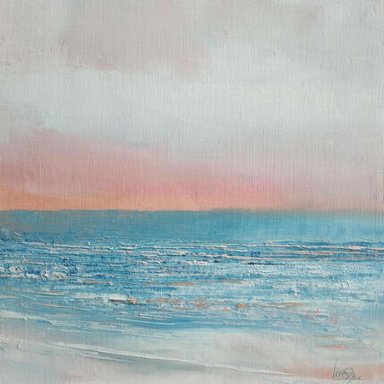 Peinture Ciel doux et rose par Levesque Emmanuelle | Tableau Huile