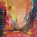 Peinture Ville en feu par Levesque Emmanuelle | Tableau Huile