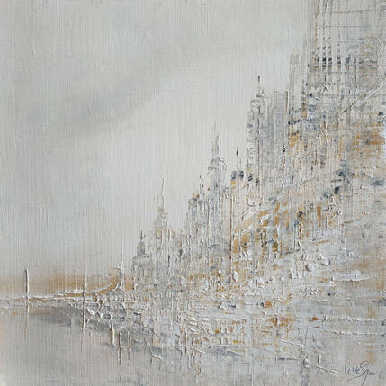 Peinture Asie blanche par Levesque Emmanuelle | Tableau Huile